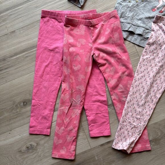 Carter’s Pink Leggings, Unicorn, Hearts, Bundle Set Size 5T - Picture 4 of 9